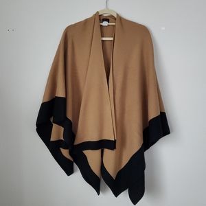 Top It off Women's Brown and Black Open Front Flowy Wrap